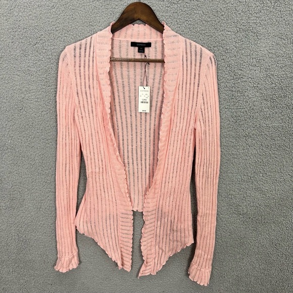 Vtg Y2K Express Open Front Cardigan Womens XS Pink Lightweight Fairy Coquette - Picture 1 of 7